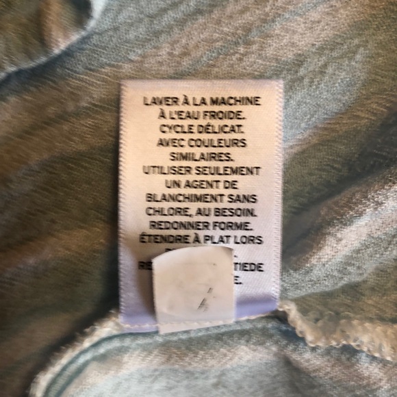 Abound Stripped Tie-Front Long Sleeve Button Down Shirt, Size M - Picture 8 of 10